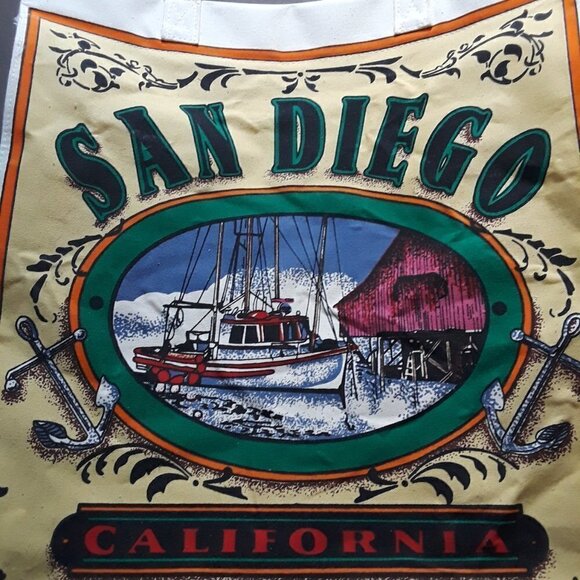 VTG Canvas San Diego Graphic Tote Bag - Picture 5 of 15
